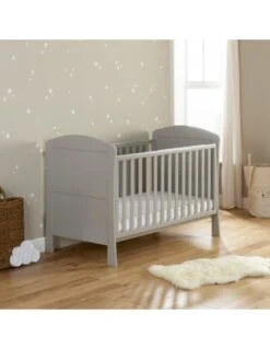 Babymore Aston Drop Side Cot Bed - Grey