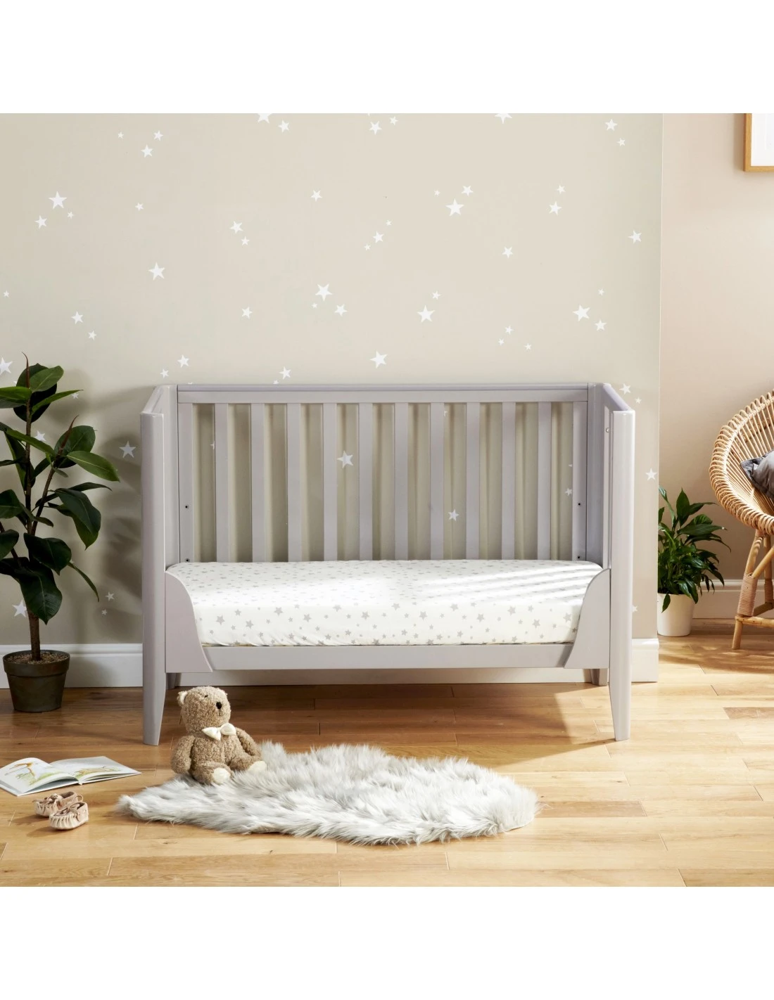 Babymore Iris Mini Cot Bed - Grey 4 Babymore Iris Mini Cot Bed - Grey - Image 2