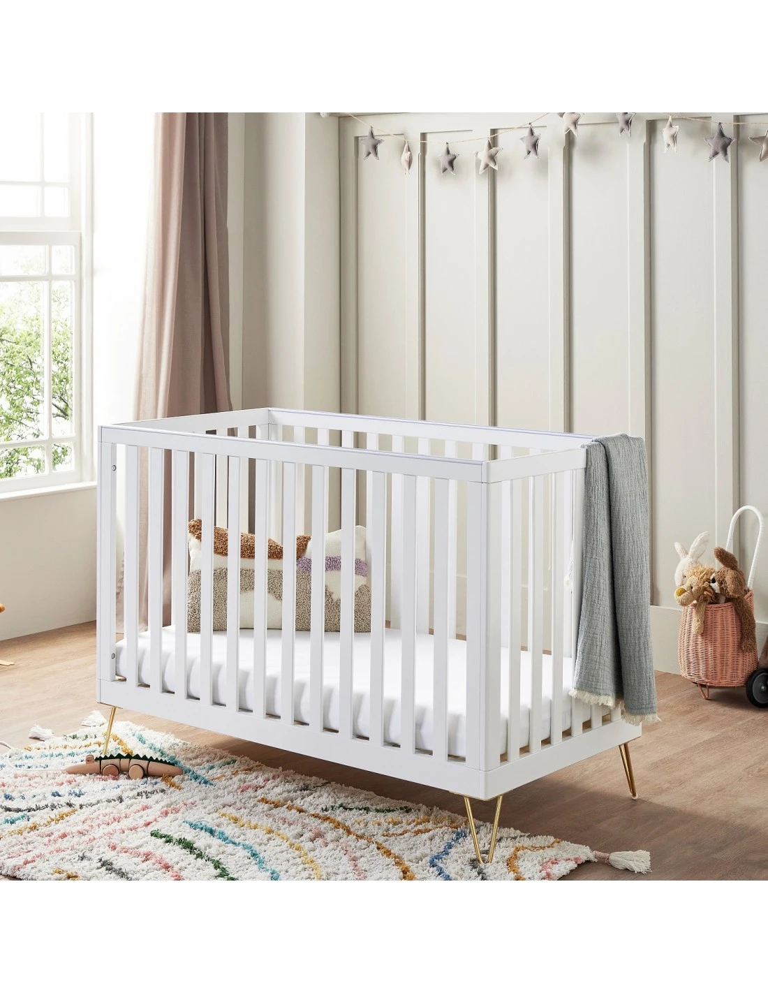 Babymore Kimi Mini Cot Bed - White 4 Babymore Kimi Mini Cot Bed - White - Image 2
