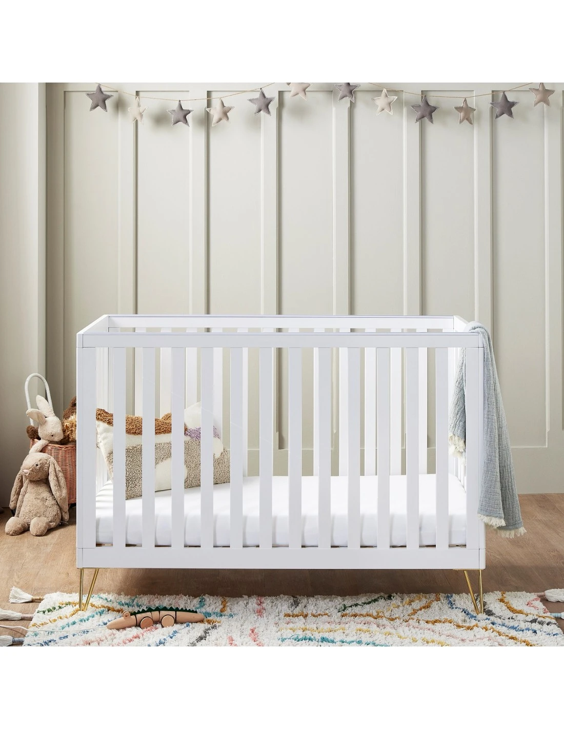 Babymore Kimi Mini Cot Bed - White 3 Babymore Kimi Mini Cot Bed - White