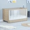 Babymore Luno Cot Bed With Drawer - Oak White -Baby Supplies Store babymore luno cot bed with drawer oak white