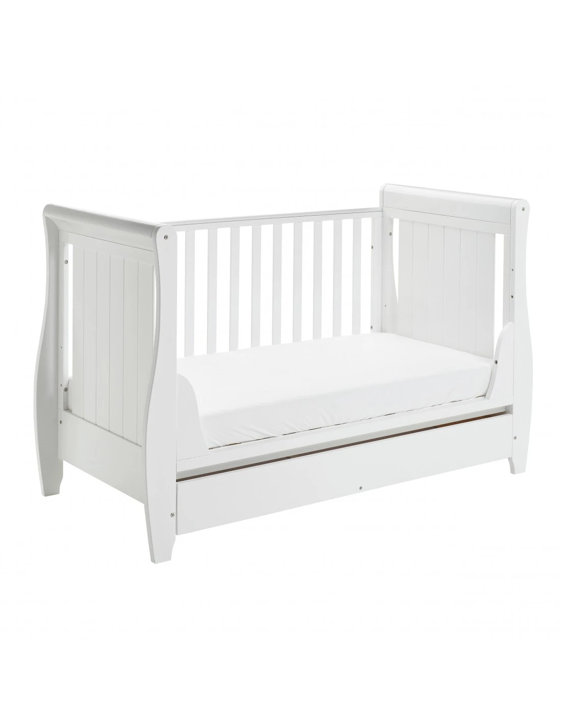 Babymore Stella Sleigh Cot Bed - White 9 Babymore Stella Sleigh Cot Bed - White - Image 7