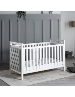 Babymore Velvet Deluxe Cot Bed - White
