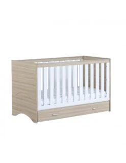 Babymore Veni Cot Bed With Drawer - Oak White -Baby Supplies Store babymore veni cot bed with drawer oak white 4