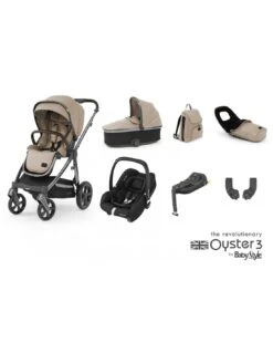BabyStyle Oyster 3 Luxury 7 Piece Bundle With Maxi-Cosi CabrioFix ISize Car Seat - Butterscotch