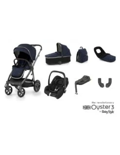 BabyStyle Oyster 3 Luxury 7 Piece Bundle With Maxi-Cosi CabrioFix ISize Car Seat - Twilight