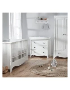 CuddleCo Clara 3 Piece Nursery Set - White