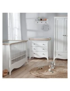 CuddleCo Clara 3 Piece Nursery Set - White/Ash