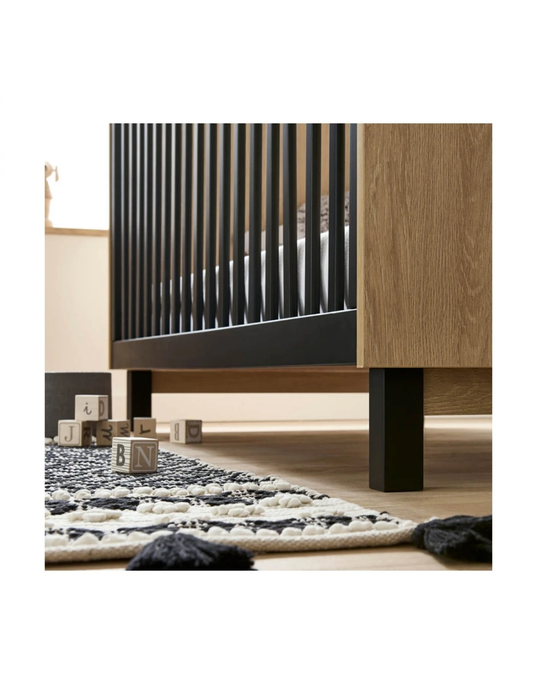 CuddleCo Rafi 3 Piece Furniture Set - Oak/Black 5 CuddleCo Rafi 3 Piece Furniture Set - Oak/Black - Image 3