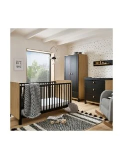 CuddleCo Rafi 3 Piece Furniture Set - Oak/Black