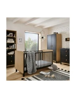 CuddleCo Rafi 4 Piece Furniture Set - Oak/Black