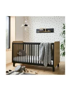 CuddleCo Rafi Cot Bed - Oak/Black