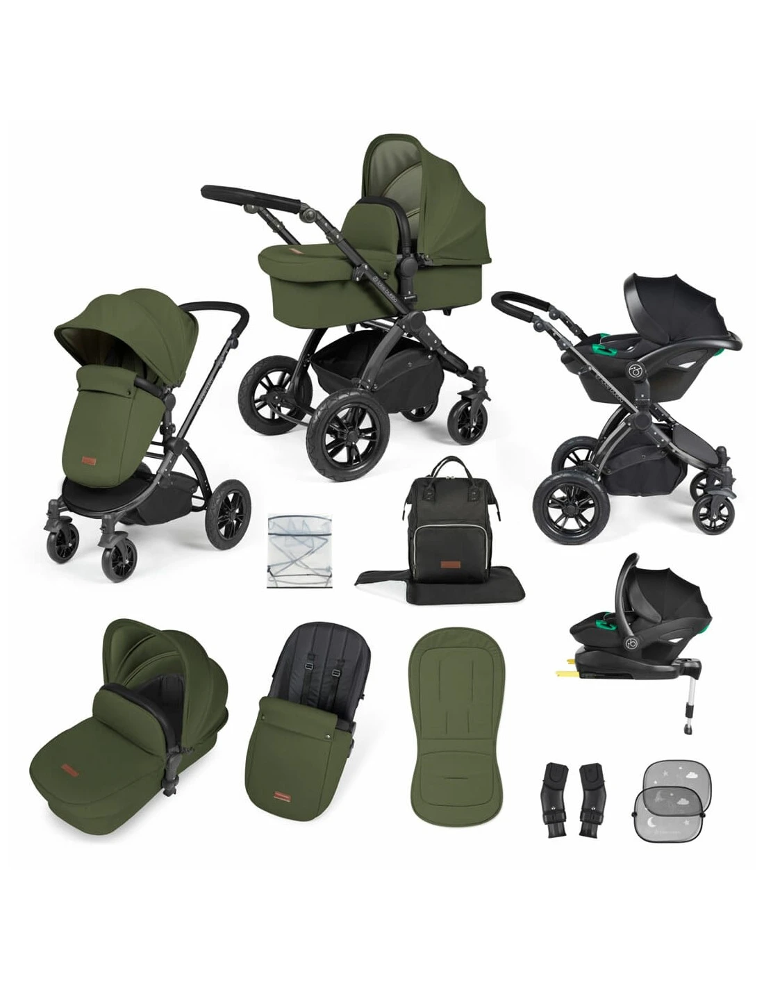Ickle Bubba Stomp Luxe All In One Travel System Woodland/Black - Choose Your Handle Colour (includes IsoFix Base) 3 Ickle Bubba Stomp Luxe All In One Travel System Woodland/Black - Choose Your Handle Colour (includes IsoFix Base)