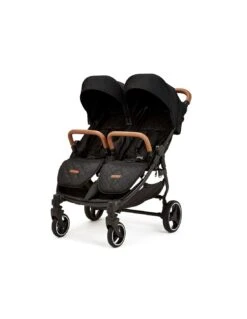 Ickle Bubba Venus Double Stroller - Black/Black/Tan