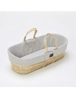 Little Green Sheep Natural Knitted Moses Basket & Stand - Dove -Baby Supplies Store little green sheep natural knitted moses basket stand dove 2