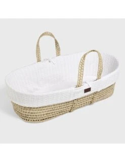 Little Green Sheep Natural Knitted Moses Basket & Stand - White -Baby Supplies Store little green sheep natural knitted moses basket stand white 3