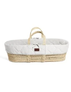 Little Green Sheep Natural Quilted Moses Basket & Stand - Dove -Baby Supplies Store little green sheep natural quilted moses basket stand dove 5