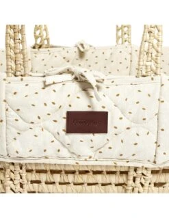 Little Green Sheep Natural Quilted Moses Basket & Stand - Linen Rice -Baby Supplies Store little green sheep natural quilted moses basket stand linen rice 2