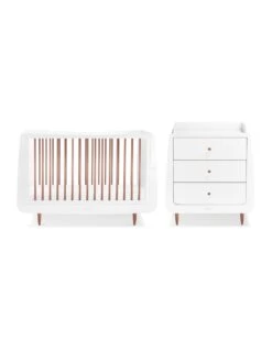 SnuzKot Skandi 2 Piece Furniture Set - Rose Gold (Cot & Changer)