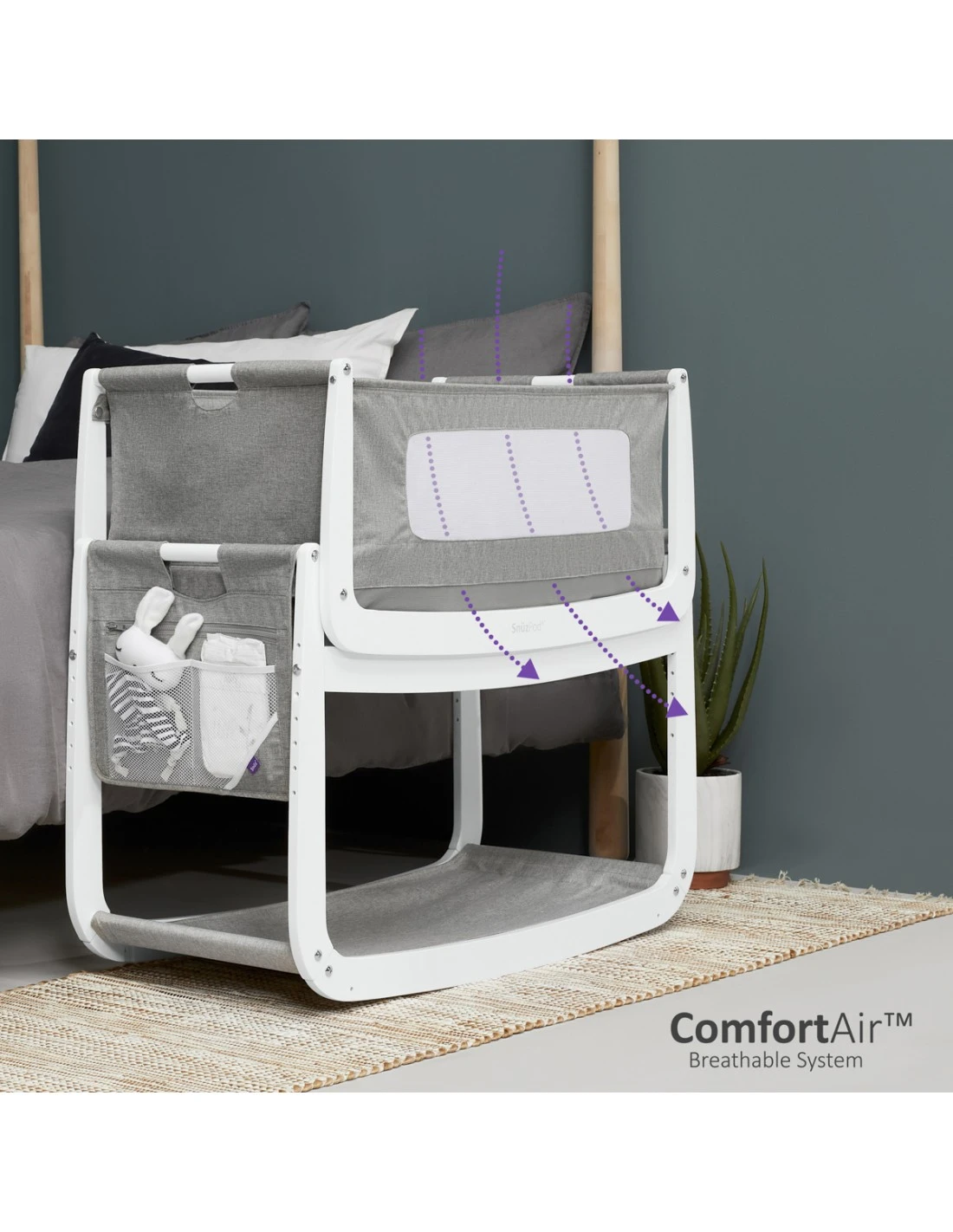 SnuzPod⁴ Bedside Crib - Dusk (inc. Mattress) 5 SnuzPod⁴ Bedside Crib - Dusk (inc. Mattress) - Image 3