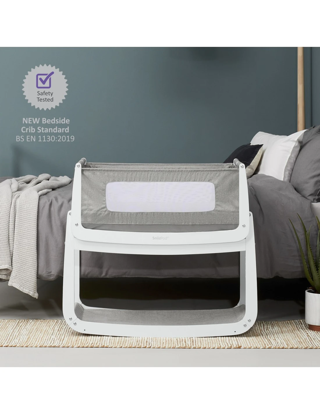 SnuzPod⁴ Bedside Crib - Dusk (inc. Mattress) 6 SnuzPod⁴ Bedside Crib - Dusk (inc. Mattress) - Image 4