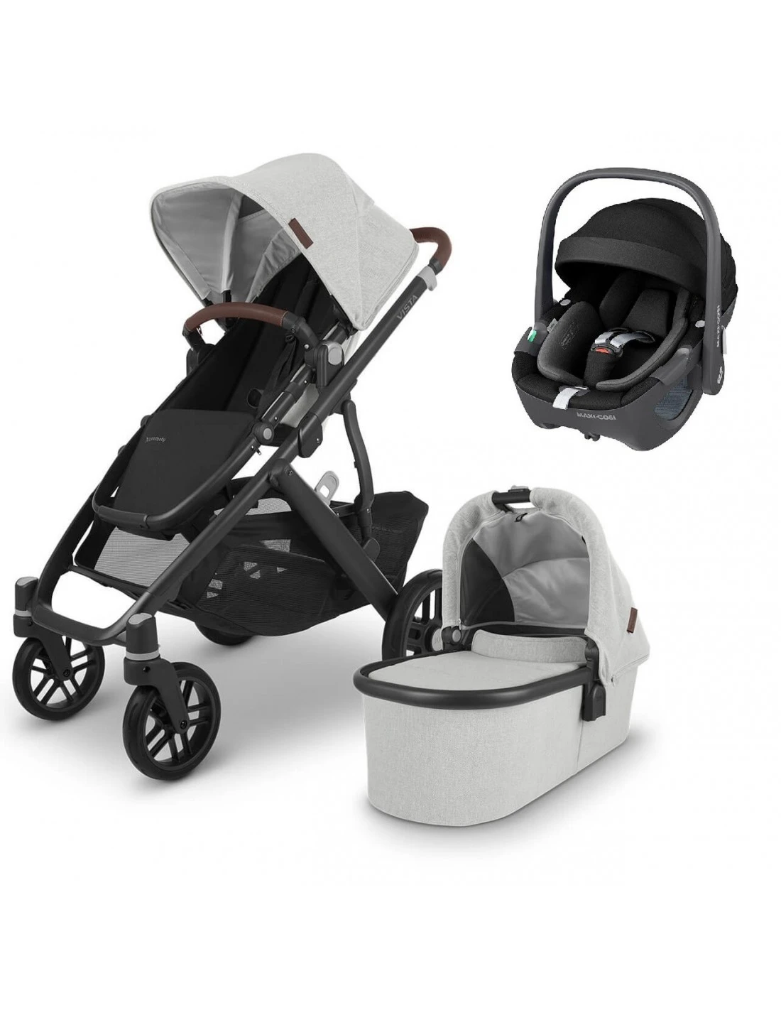 UppaBaby Vista V2 Travel System With Maxi-Cosi Pebble 360 Car Seat - Anthony 3 UppaBaby Vista V2 Travel System With Maxi-Cosi Pebble 360 Car Seat - Anthony